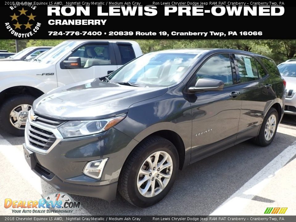 2018 Chevrolet Equinox LS AWD Nightfall Gray Metallic / Medium Ash Gray Photo #1