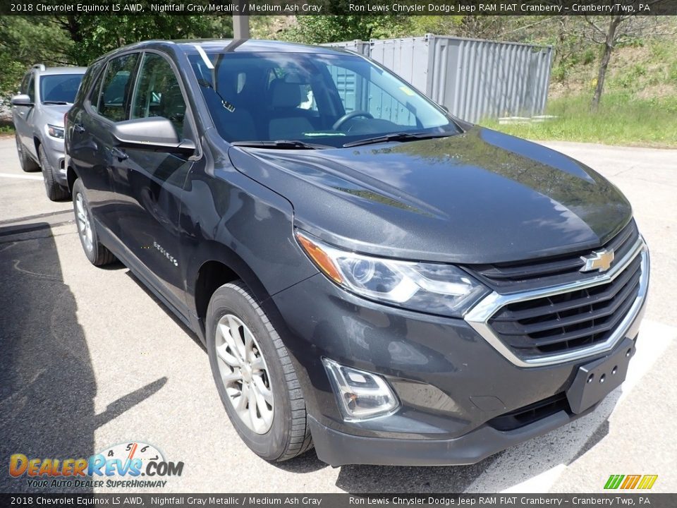 2018 Chevrolet Equinox LS AWD Nightfall Gray Metallic / Medium Ash Gray Photo #2