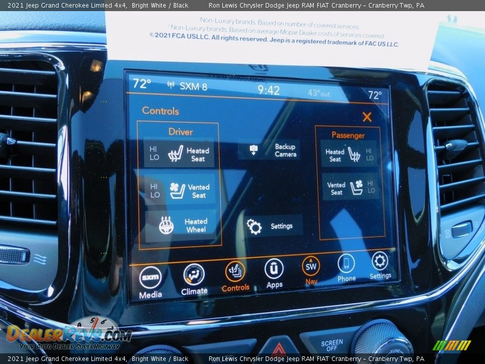 2021 Jeep Grand Cherokee Limited 4x4 Bright White / Black Photo #17