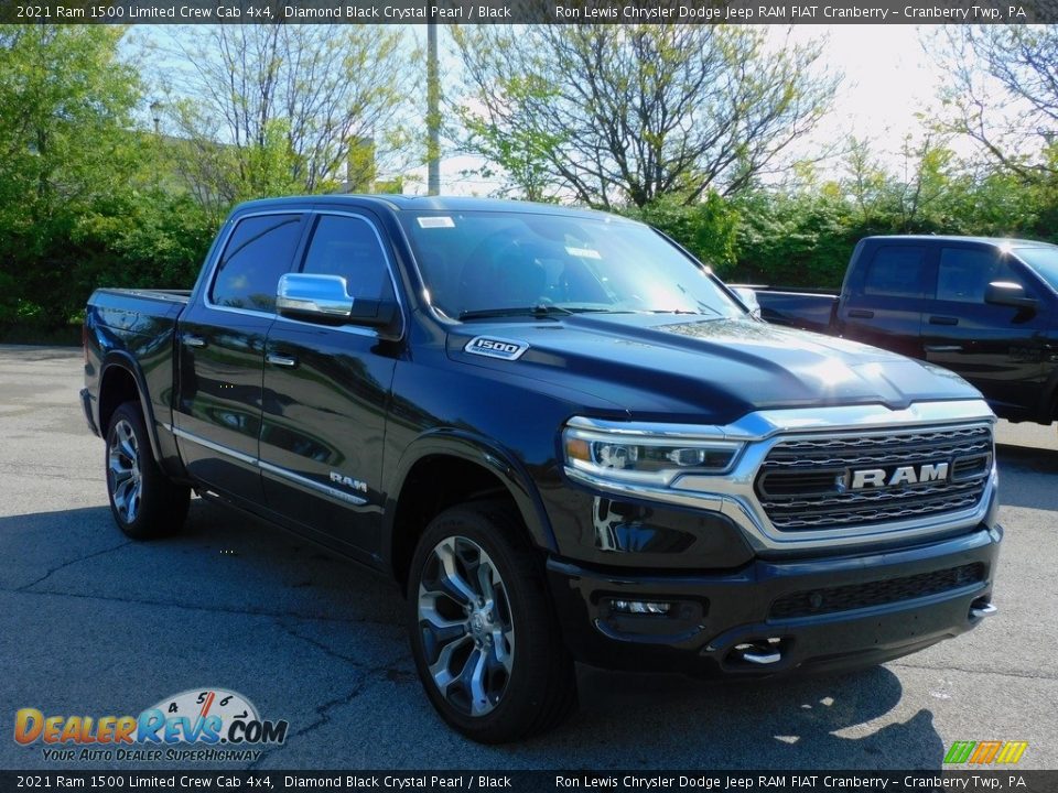 2021 Ram 1500 Limited Crew Cab 4x4 Diamond Black Crystal Pearl / Black Photo #3