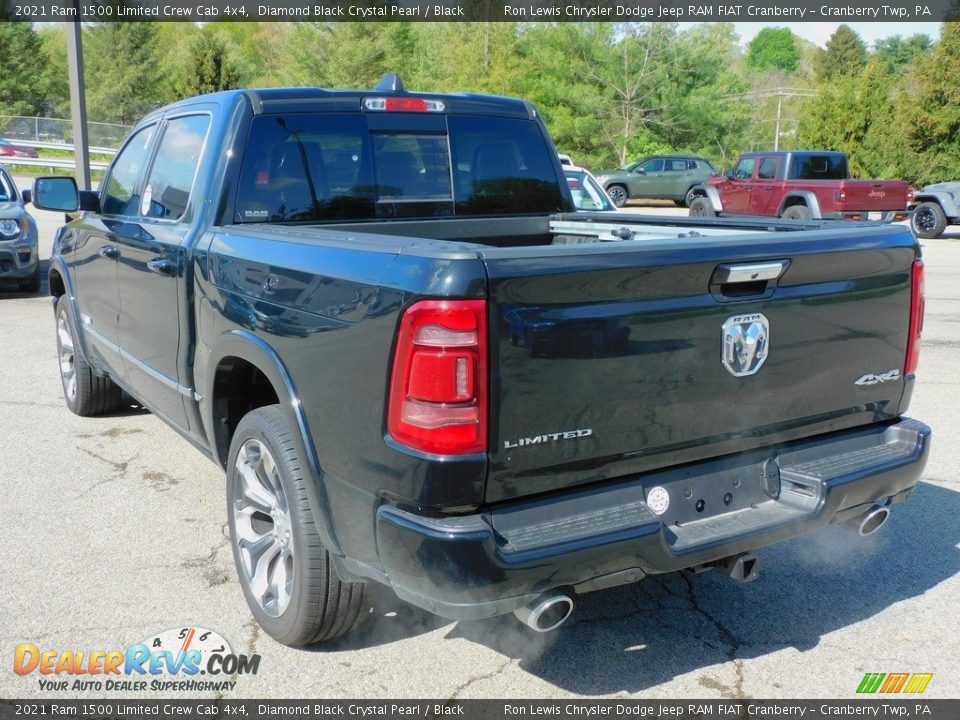 2021 Ram 1500 Limited Crew Cab 4x4 Diamond Black Crystal Pearl / Black Photo #8