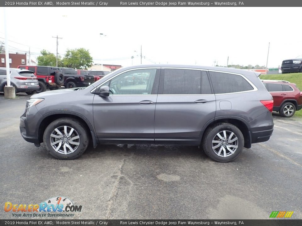 2019 Honda Pilot EX AWD Modern Steel Metallic / Gray Photo #3