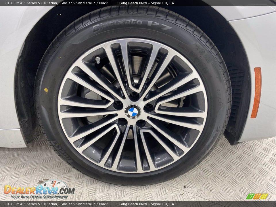 2018 BMW 5 Series 530i Sedan Glacier Silver Metallic / Black Photo #6