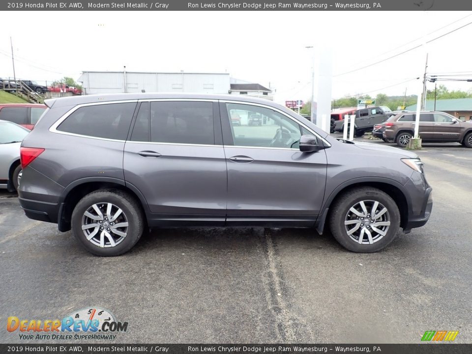 2019 Honda Pilot EX AWD Modern Steel Metallic / Gray Photo #7