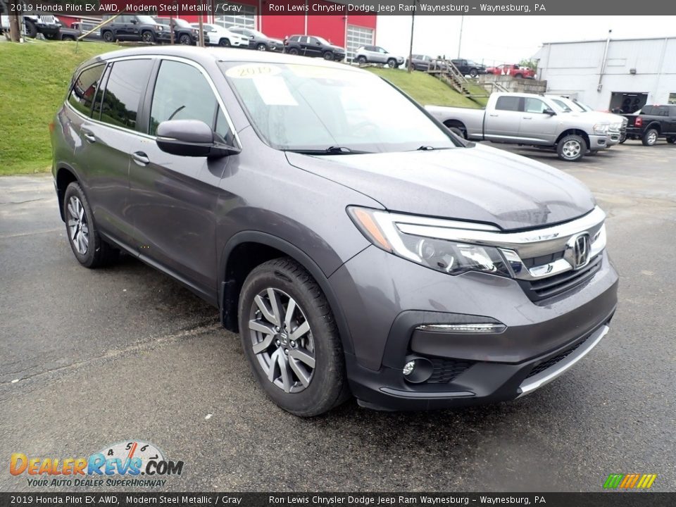 2019 Honda Pilot EX AWD Modern Steel Metallic / Gray Photo #8