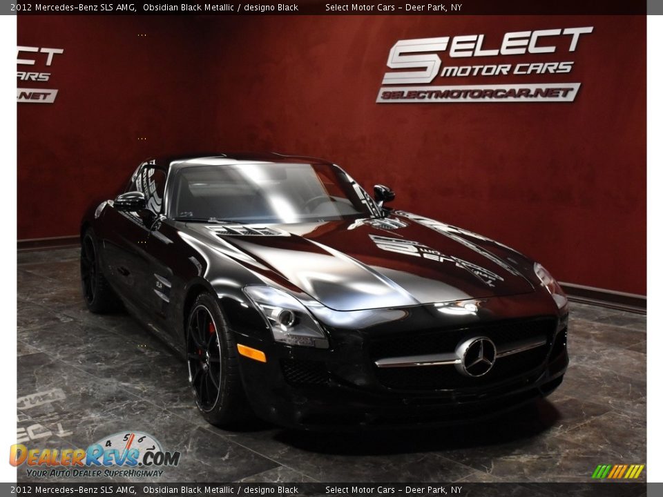 2012 Mercedes-Benz SLS AMG Obsidian Black Metallic / designo Black Photo #3