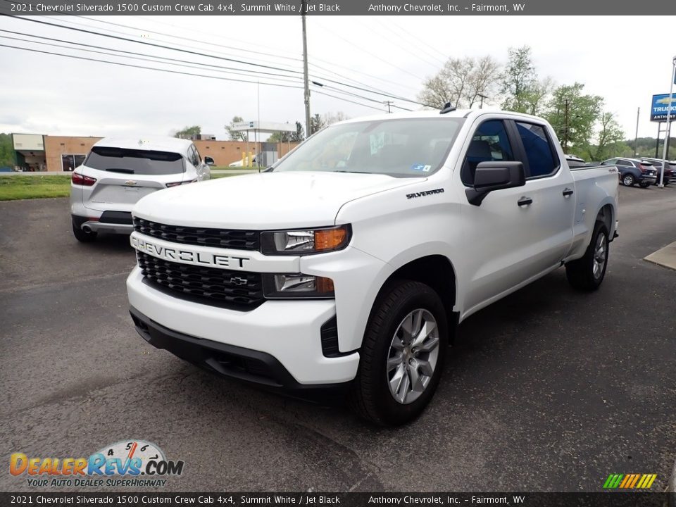 2021 Chevrolet Silverado 1500 Custom Crew Cab 4x4 Summit White / Jet Black Photo #3