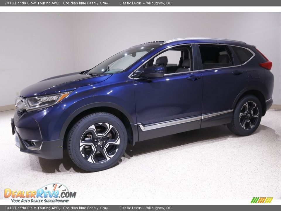 2018 Honda CR-V Touring AWD Obsidian Blue Pearl / Gray Photo #3