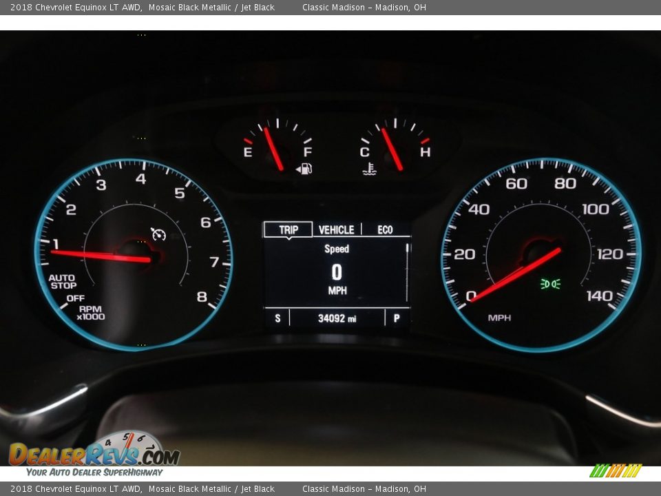 2018 Chevrolet Equinox LT AWD Mosaic Black Metallic / Jet Black Photo #8