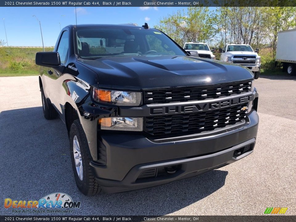 2021 Chevrolet Silverado 1500 WT Regular Cab 4x4 Black / Jet Black Photo #2