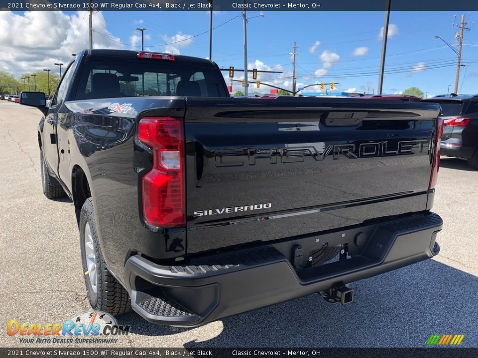 2021 Chevrolet Silverado 1500 WT Regular Cab 4x4 Black / Jet Black Photo #4