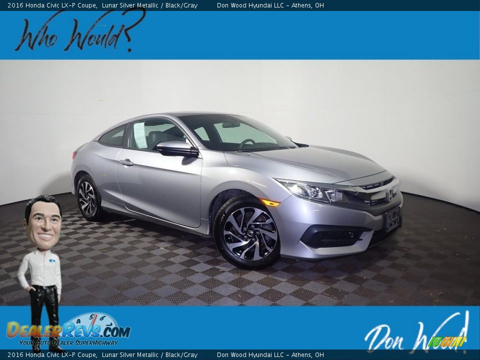2016 Honda Civic LX-P Coupe Lunar Silver Metallic / Black/Gray Photo #1