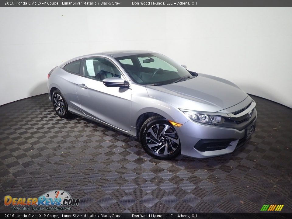 2016 Honda Civic LX-P Coupe Lunar Silver Metallic / Black/Gray Photo #3