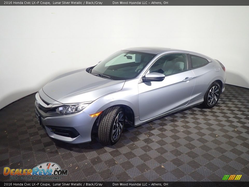 2016 Honda Civic LX-P Coupe Lunar Silver Metallic / Black/Gray Photo #9