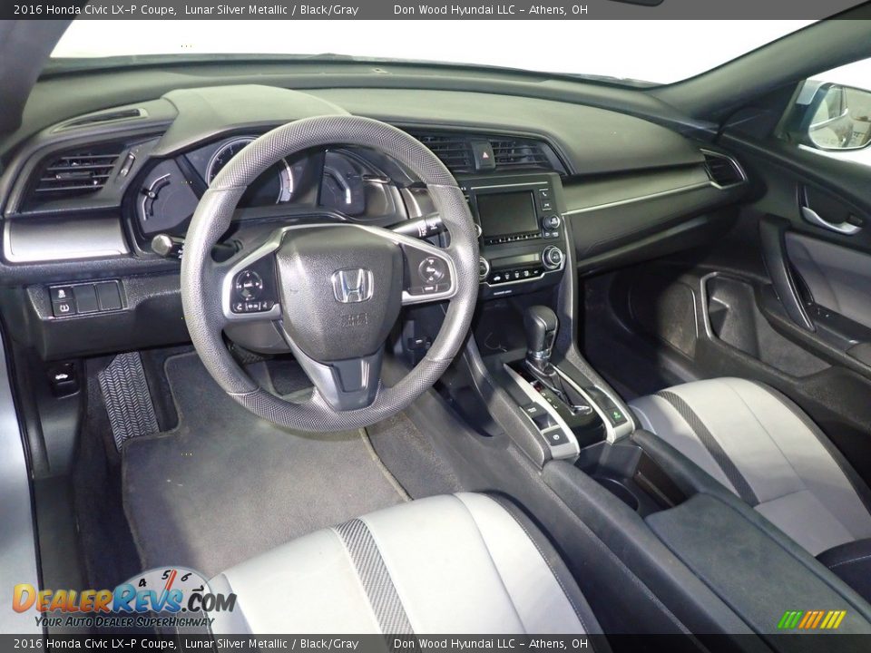 2016 Honda Civic LX-P Coupe Lunar Silver Metallic / Black/Gray Photo #24