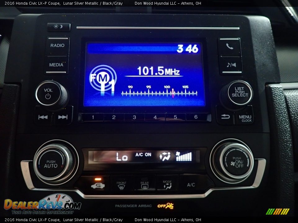 2016 Honda Civic LX-P Coupe Lunar Silver Metallic / Black/Gray Photo #26