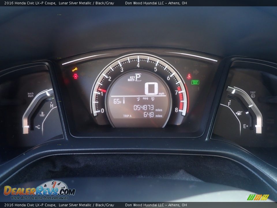 2016 Honda Civic LX-P Coupe Lunar Silver Metallic / Black/Gray Photo #28