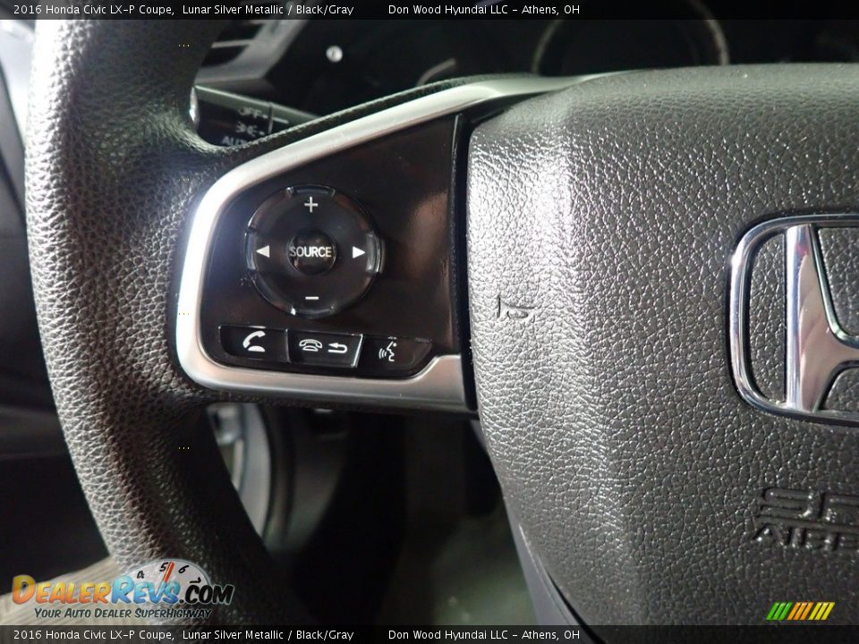 2016 Honda Civic LX-P Coupe Lunar Silver Metallic / Black/Gray Photo #29