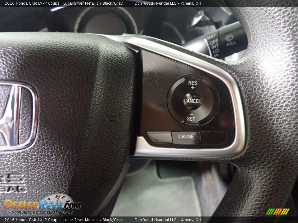 2016 Honda Civic LX-P Coupe Lunar Silver Metallic / Black/Gray Photo #30