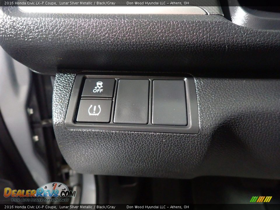 2016 Honda Civic LX-P Coupe Lunar Silver Metallic / Black/Gray Photo #31