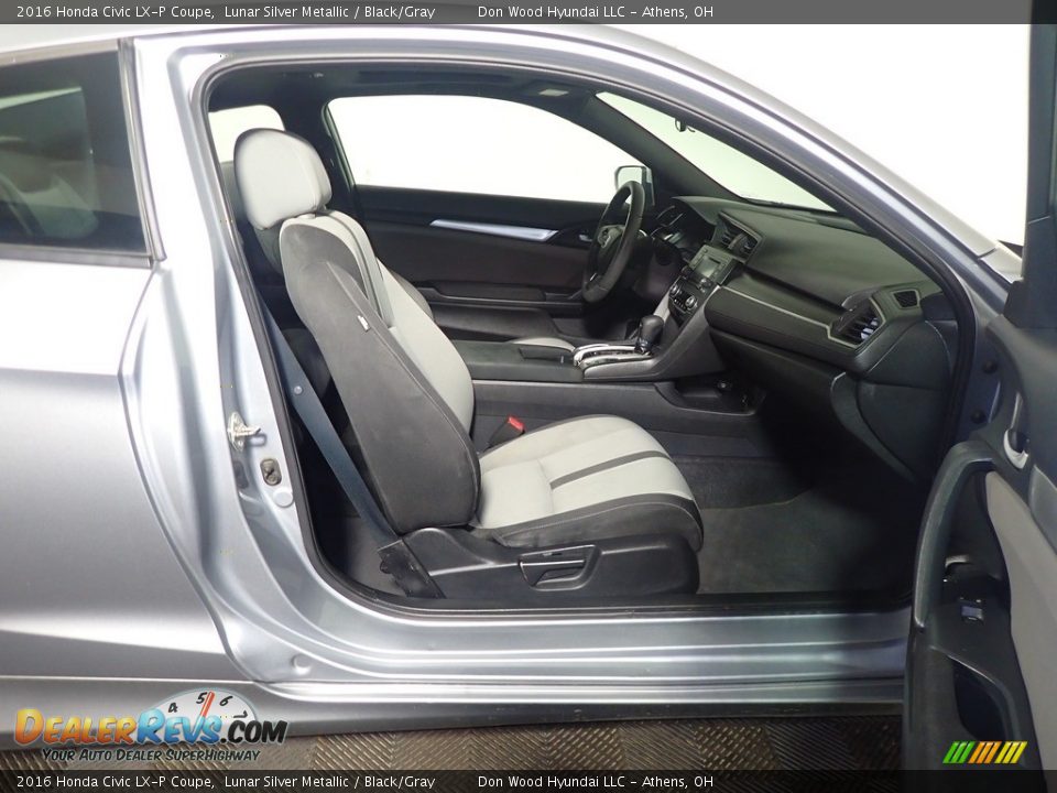 2016 Honda Civic LX-P Coupe Lunar Silver Metallic / Black/Gray Photo #35