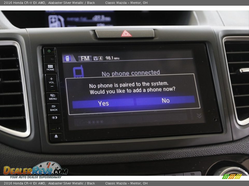 2016 Honda CR-V EX AWD Alabaster Silver Metallic / Black Photo #14