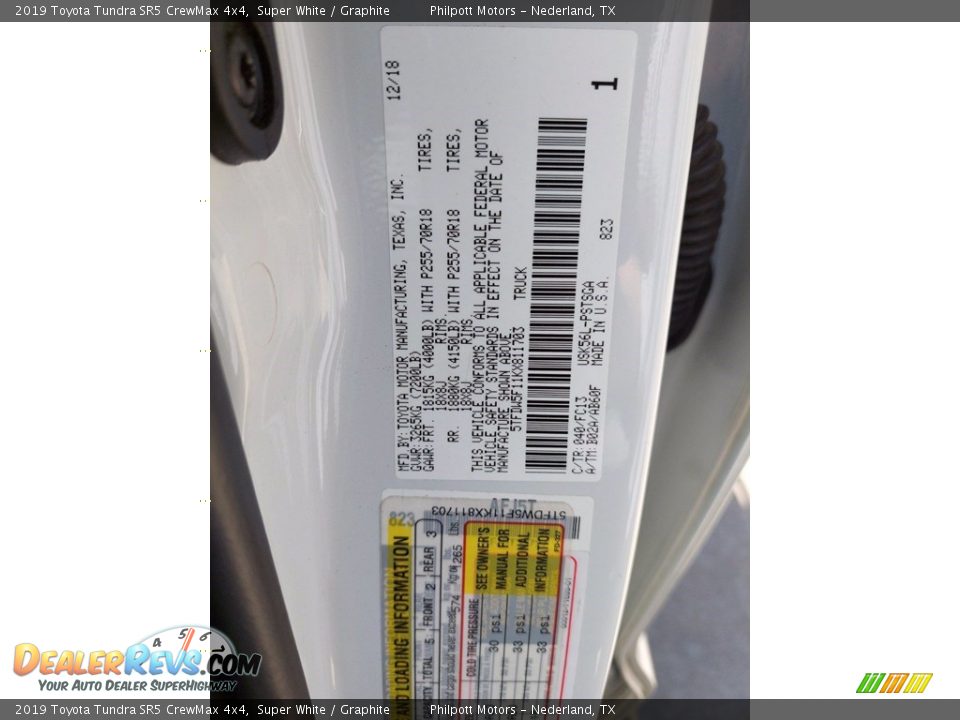 2019 Toyota Tundra SR5 CrewMax 4x4 Super White / Graphite Photo #30