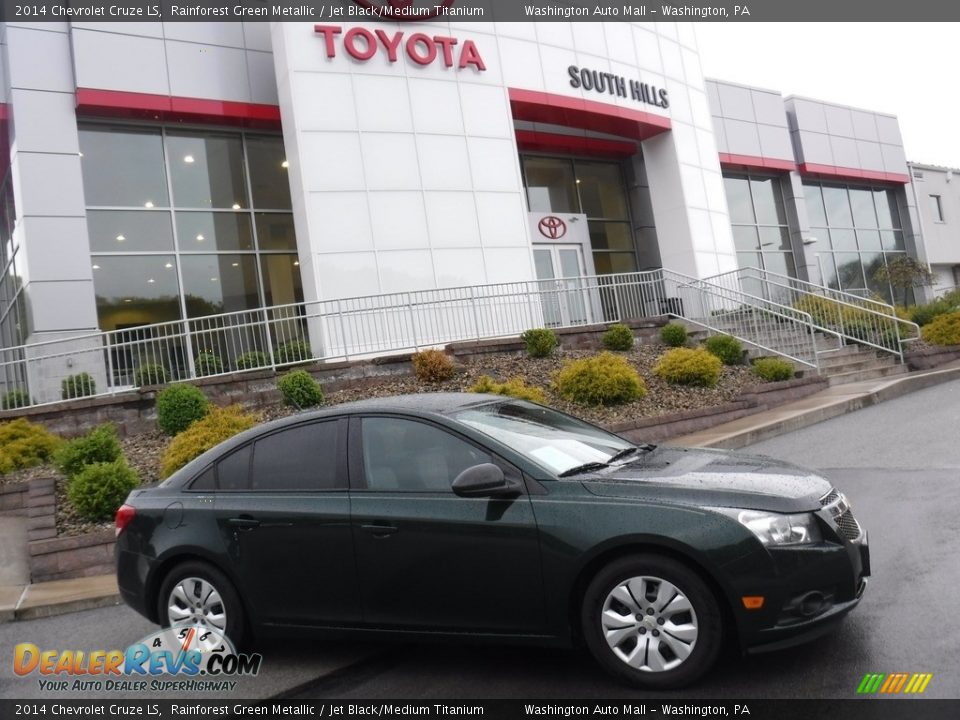 2014 Chevrolet Cruze LS Rainforest Green Metallic / Jet Black/Medium Titanium Photo #2