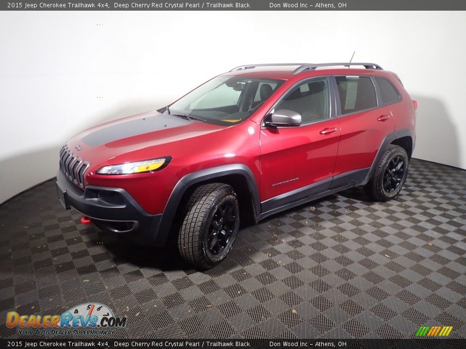 2015 Jeep Cherokee Trailhawk 4x4 Deep Cherry Red Crystal Pearl / Trailhawk Black Photo #9