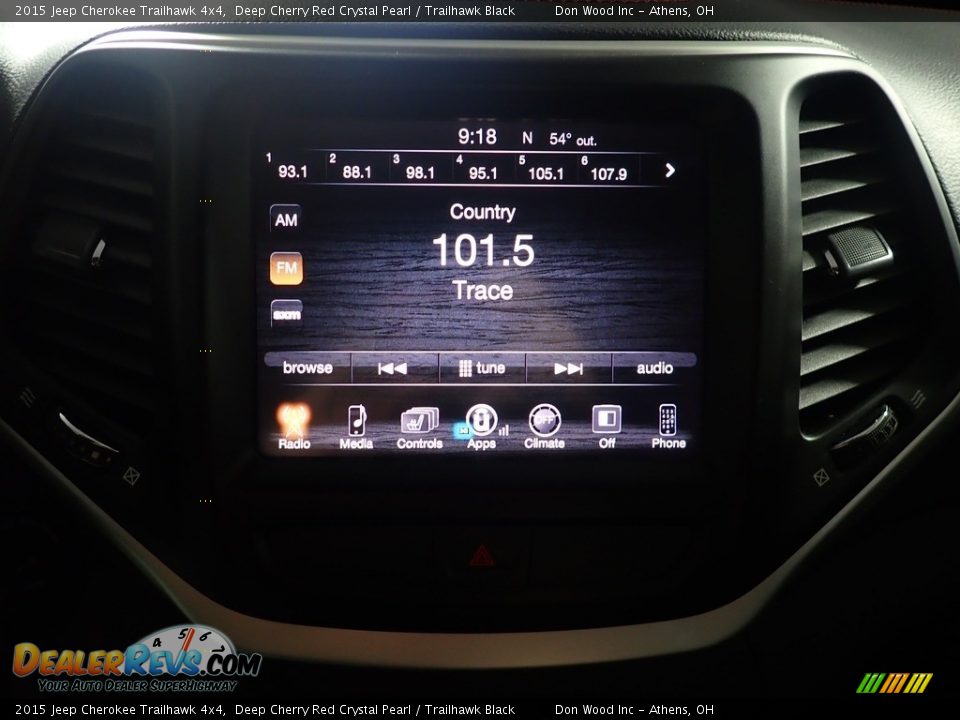 2015 Jeep Cherokee Trailhawk 4x4 Deep Cherry Red Crystal Pearl / Trailhawk Black Photo #27