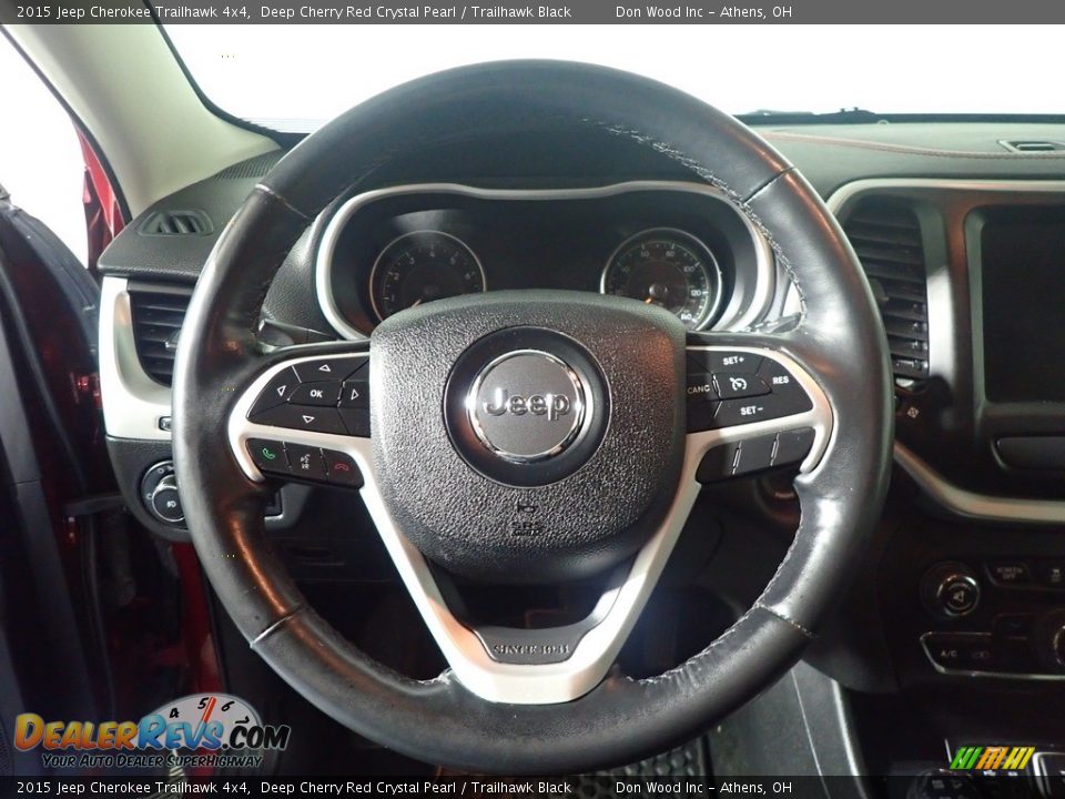 2015 Jeep Cherokee Trailhawk 4x4 Deep Cherry Red Crystal Pearl / Trailhawk Black Photo #28