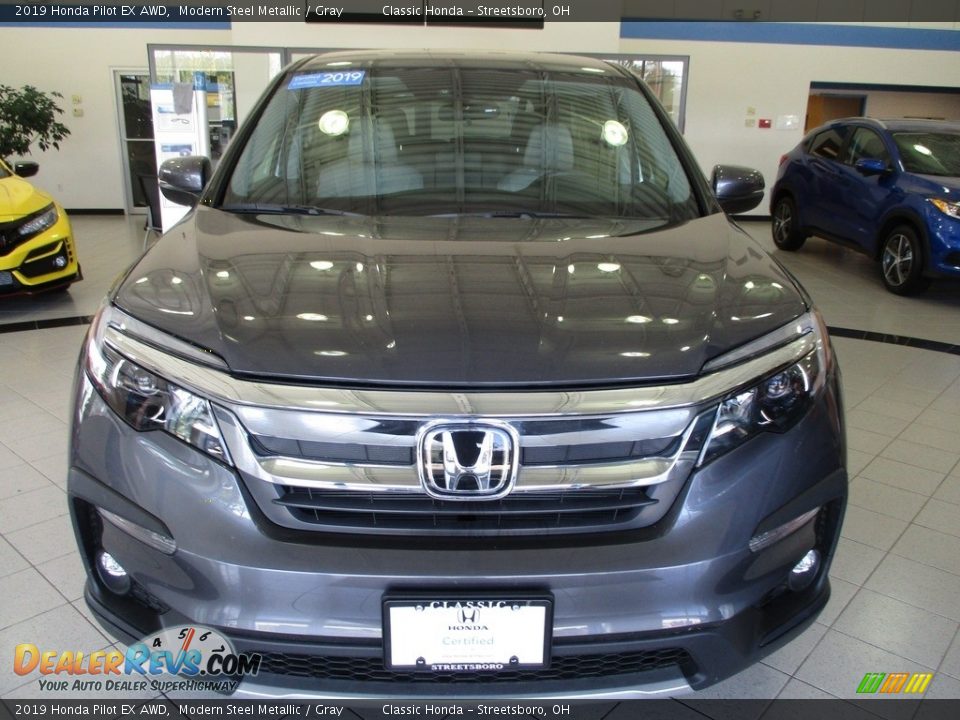 2019 Honda Pilot EX AWD Modern Steel Metallic / Gray Photo #2