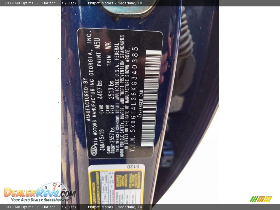 2019 Kia Optima LX Horizon Blue / Black Photo #30