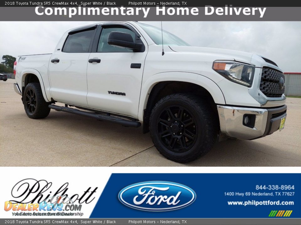 2018 Toyota Tundra SR5 CrewMax 4x4 Super White / Black Photo #1