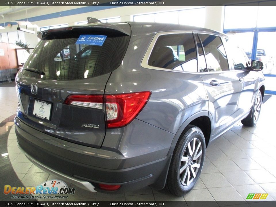 2019 Honda Pilot EX AWD Modern Steel Metallic / Gray Photo #7