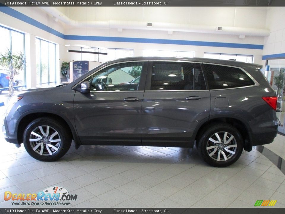 2019 Honda Pilot EX AWD Modern Steel Metallic / Gray Photo #10