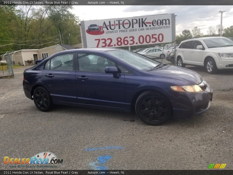 2011 Honda Civic LX Sedan Royal Blue Pearl / Gray Photo #1