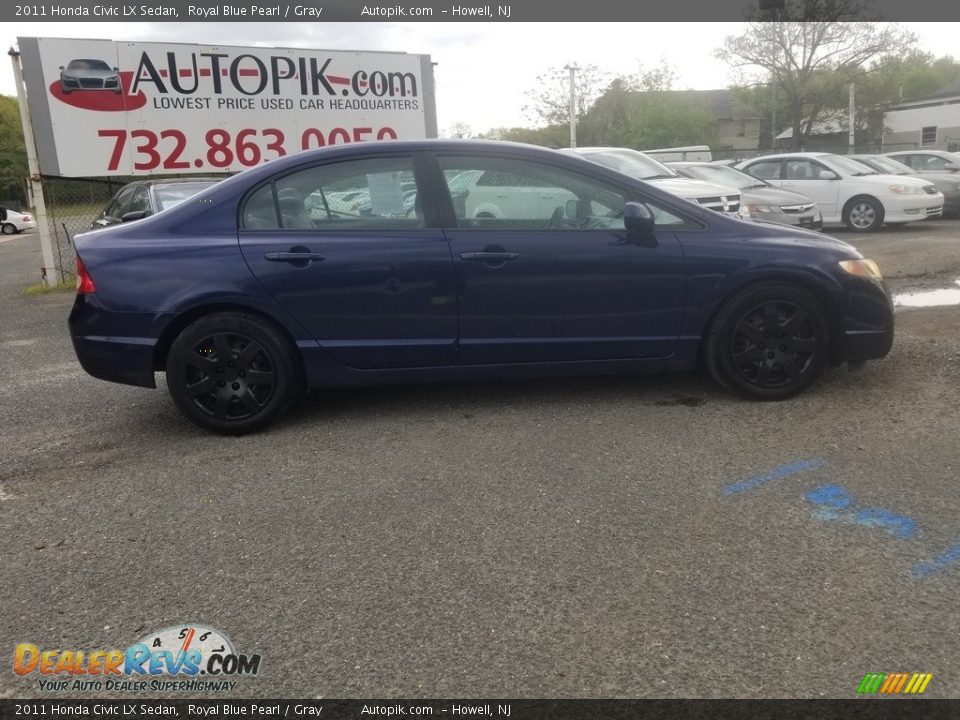 2011 Honda Civic LX Sedan Royal Blue Pearl / Gray Photo #2