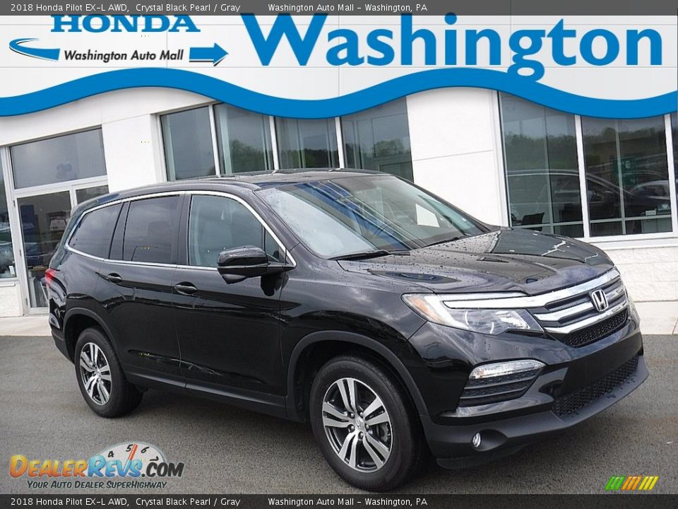 2018 Honda Pilot EX-L AWD Crystal Black Pearl / Gray Photo #1