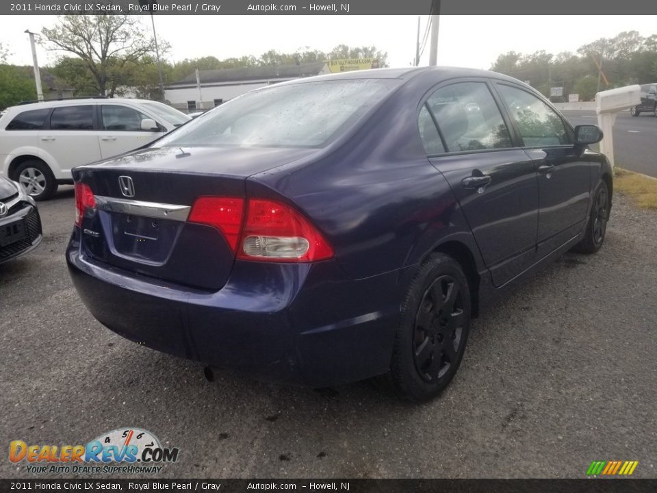 2011 Honda Civic LX Sedan Royal Blue Pearl / Gray Photo #3