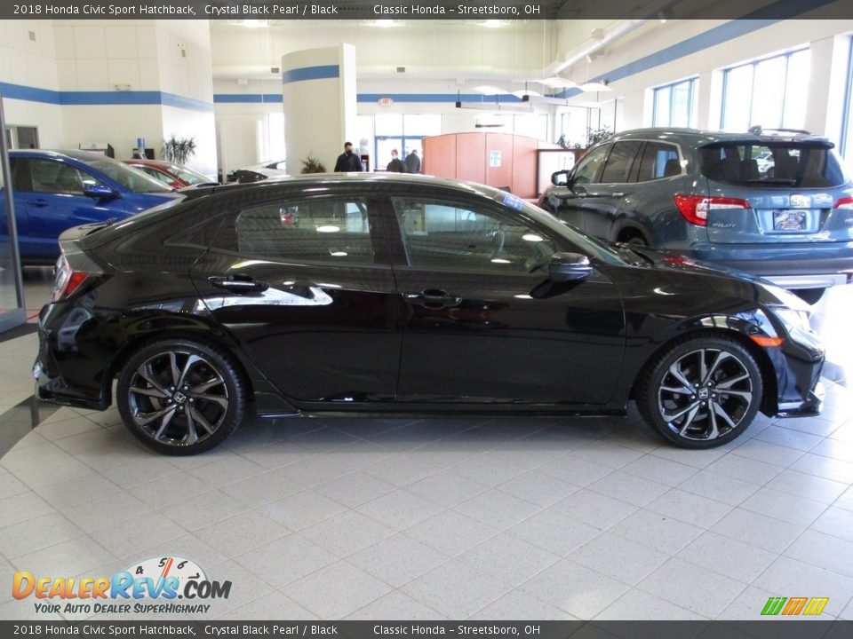 2018 Honda Civic Sport Hatchback Crystal Black Pearl / Black Photo #3