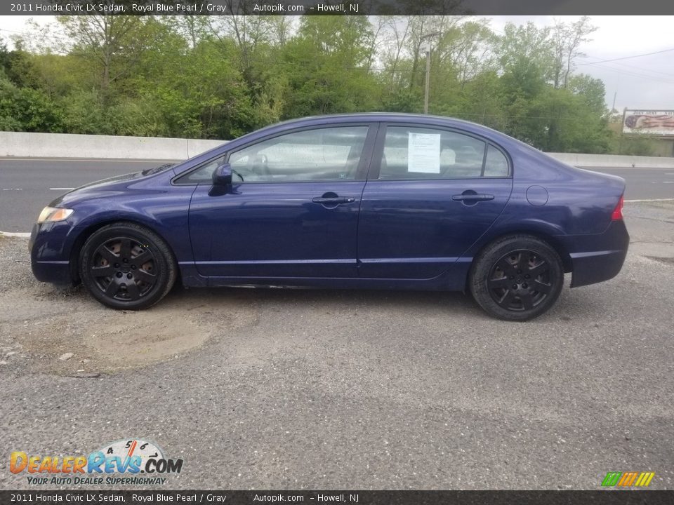 2011 Honda Civic LX Sedan Royal Blue Pearl / Gray Photo #6