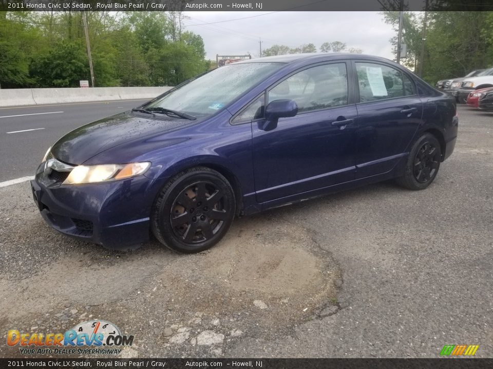 2011 Honda Civic LX Sedan Royal Blue Pearl / Gray Photo #7