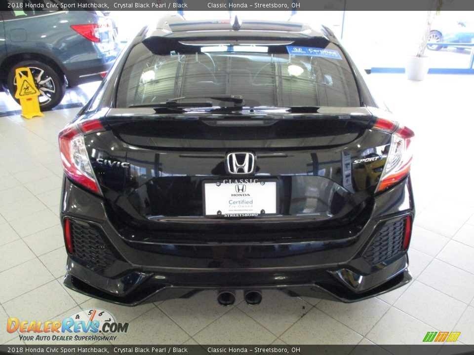 2018 Honda Civic Sport Hatchback Crystal Black Pearl / Black Photo #10