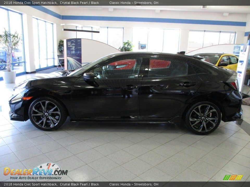 2018 Honda Civic Sport Hatchback Crystal Black Pearl / Black Photo #11