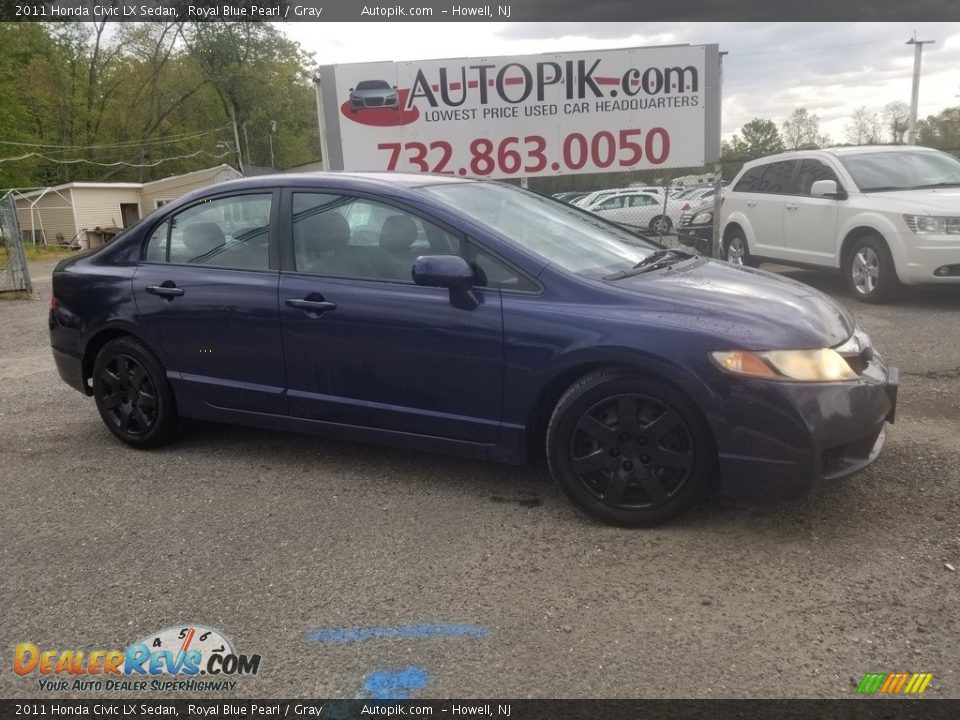 2011 Honda Civic LX Sedan Royal Blue Pearl / Gray Photo #19