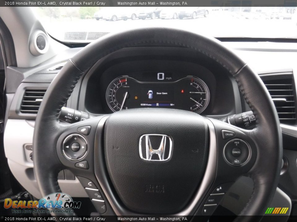 2018 Honda Pilot EX-L AWD Crystal Black Pearl / Gray Photo #24