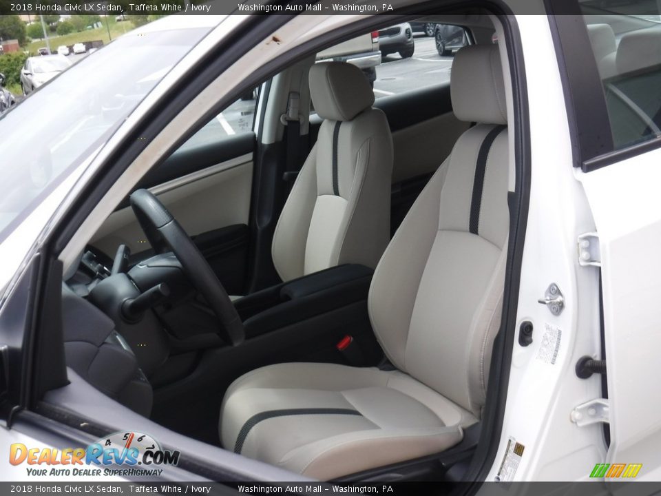 2018 Honda Civic LX Sedan Taffeta White / Ivory Photo #11