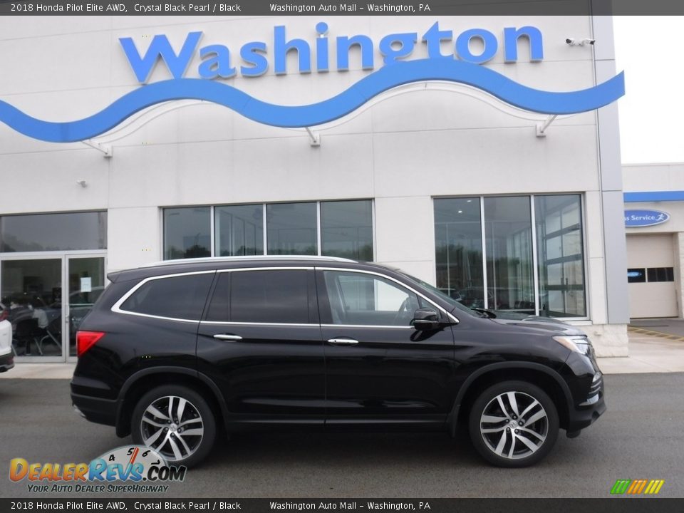 2018 Honda Pilot Elite AWD Crystal Black Pearl / Black Photo #2