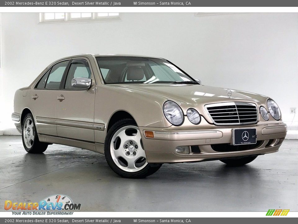 2002 Mercedes-Benz E 320 Sedan Desert Silver Metallic / Java Photo #33